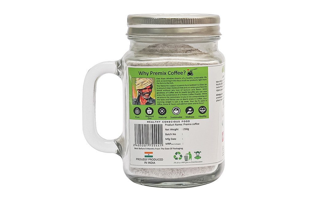 Kiwi Kisan Window Premix Coffee    Glass Jar  250 grams